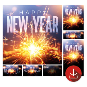 New Year Sparkler Church Graphic Bundles