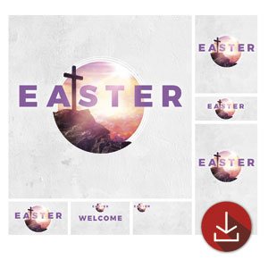 Circle Easter Cross Church Graphic Bundles