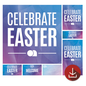 Bright Gradient Easter Church Graphic Bundles