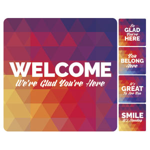 Geometric Bold Greeter Set Square Handheld Signs