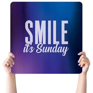 Aurora Lights Smile Square Handheld Signs