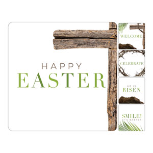 Easter Week Icons Set Square Handheld Signs