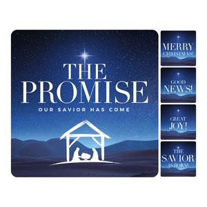 The Promise Manger Set Square Handheld Signs