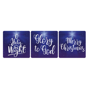 O Holy Night Set Square Handheld Signs