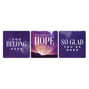 Resurrecting Hope Set Square Handheld Signs