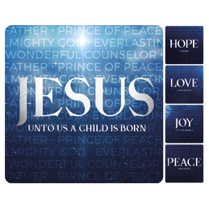 Jesus Unto Us Set Square Handheld Signs