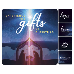 Experience the Gifts of Christmas Set Square Handheld Signs