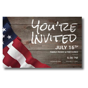 American Flag Invited 4/4 ImpactCards