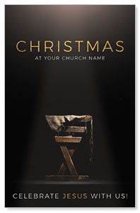 Gold Christmas Manger 4/4 ImpactCards