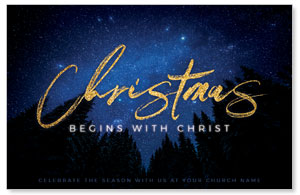 Night Sky Gold Script Christmas 4/4 ImpactCards