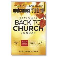 Back to Church Welcomes You Orange Leaves 