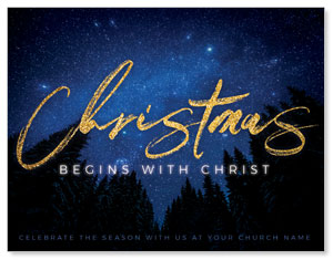 Night Sky Gold Script Christmas ImpactMailers