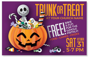 Purple Trunk or Treat Medium InviteCards