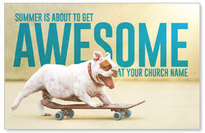 Awesome Summer Dog Medium InviteCards