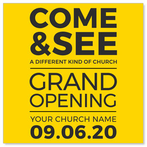 Yellow Grand Opening 3.75" x 3.75" Square InviteCards