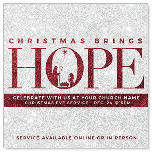 Christmas Brings Hope Sparkle 3.75" x 3.75" Square InviteCards