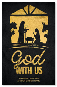 God With Us Gold Medium InviteCards