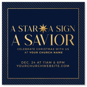 A Star A Sign A Savior 3.75" x 3.75" Square InviteCards