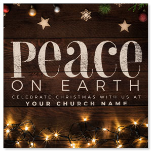 Peace On Earth Stars 3.75" x 3.75" Square InviteCards