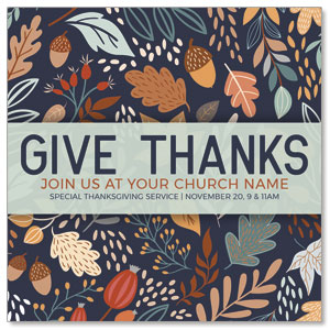 Autumn Give Thanks 3.75" x 3.75" Square InviteCards