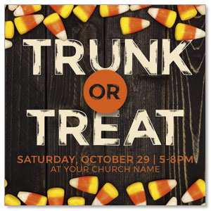 Trunk Or Treat Candy Corn 3.75" x 3.75" Square InviteCards