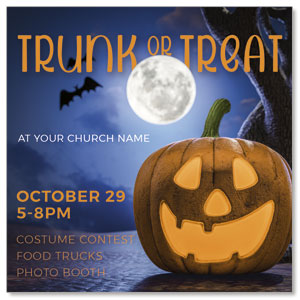 Trunk Or Treat Pumpkin 3.75" x 3.75" Square InviteCards