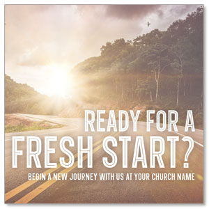 Fresh Start Road 3.75" x 3.75" Square InviteCards