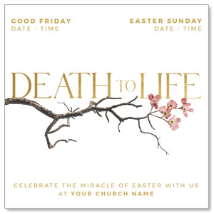 Death To Life Blossom 3.75" x 3.75" Square InviteCards