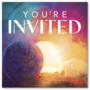 Colorful Open Tomb Invite 2.5" x 2.5" Small Square