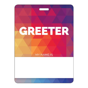 Geometric Bold Greeter Name Badges