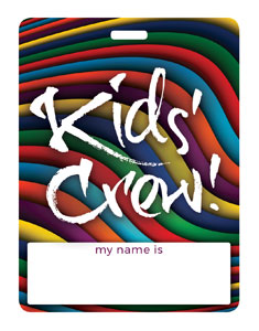 Kid's Crew Multicolor Swirl Name Badges