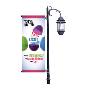 Egg Hunt Plastic Eggs Light Pole Banners