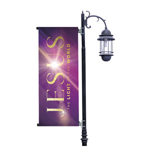 Jesus Light of the World Light Pole Banners