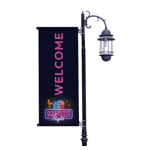 Neon Movie Night Light Pole Banners