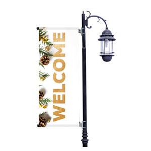 Join Us Christmas Pinecones Light Pole Banners