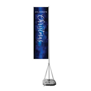 Celebrate Christmas Blue Sparkle Mega Flag