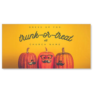 Mustache Trunk or Treat 11" x 5.5" Oversized Postcards