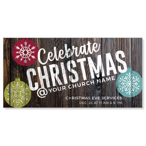 Dark Wood Christmas Ornaments 11" x 5.5" Oversized Postcards