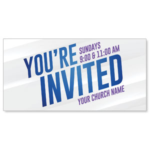 Invited Blue Streaks 11" x 5.5" Oversized Postcards