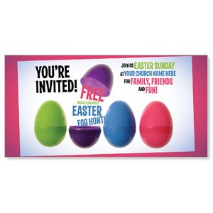 Egg Hunt Plastic Eggs 11" x 5.5" Oversized Postcards