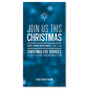 Join Us Christmas Bokeh 11" x 5.5" Oversized Postcards