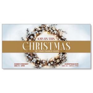 Christmas Wreath Lights 11" x 5.5" Oversized Postcards