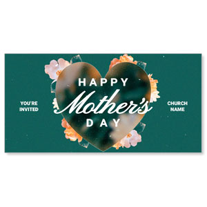 Mother's Day Floral Heart 11" x 5.5" Oversized Postcards