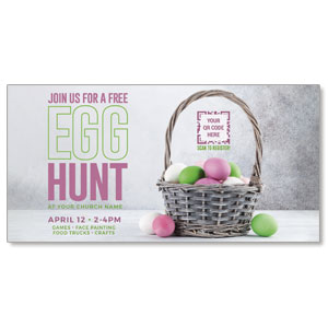 Egg Hunt Basket 11" x 5.5" Oversized Postcards