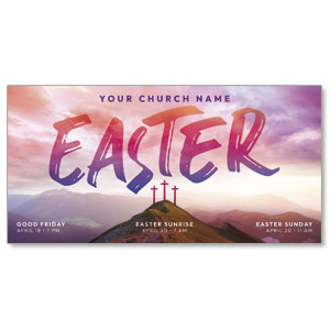 Easter Sunrise Events Crosses 11" x 5.5" Oversized Postcards