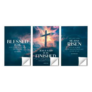 Easter He Is Risen Triptych 24 x 36 Quick Change Art