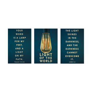 Retro Light Triptych 23" x 34.5" Rigid Wall Art