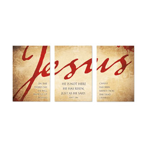 Jesus Triptych 23" x 34.5" Rigid Wall Art