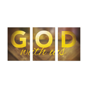 God With Us Manger Triptych 23" x 34.5" Rigid Wall Art