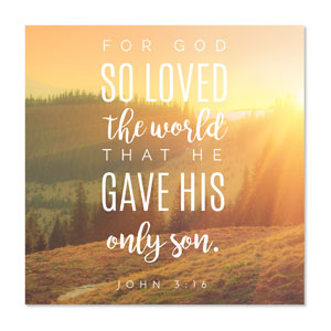 Photo Scriptures John 3:16 34.5" x 34.5" Rigid Wall Art